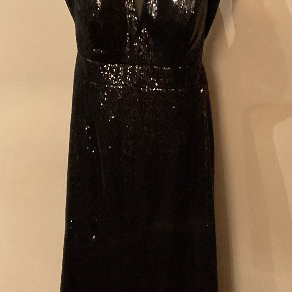 Black Sequin Dress Mid Length